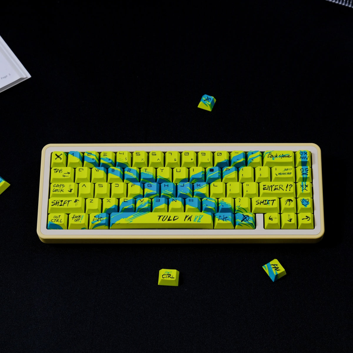 AiFei Invalid Oppose Yellow PBT Cherry Keycaps - AiFeiKeycap