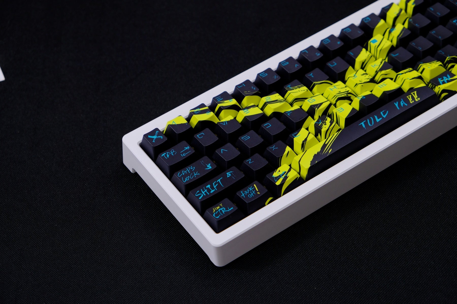 AiFei Invalid Oppose Black & Yellow PBT Cherry Keycaps - AiFeiKeycap
