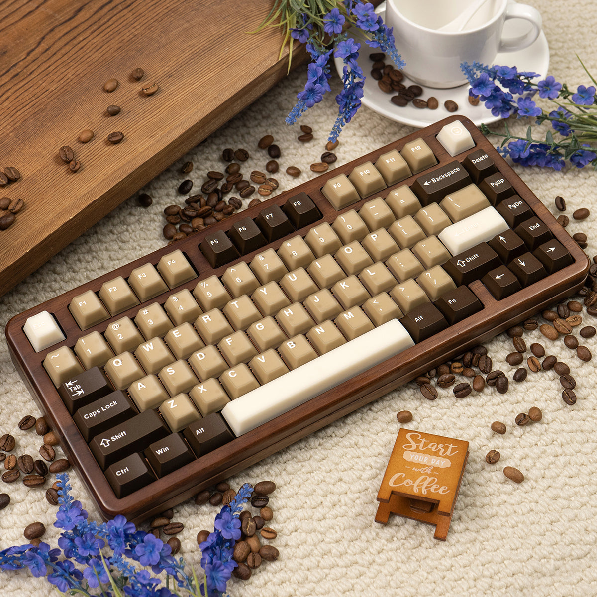 Aifei Keycap Coconut Latte Semi-Transparent PBT+PC Cherry Set