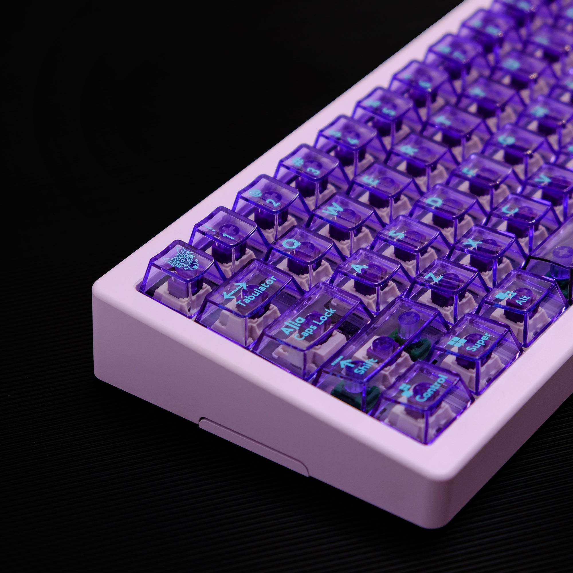 Aifei Keycap Purple Transparent 114-Key PC Cherry Profile Keycaps