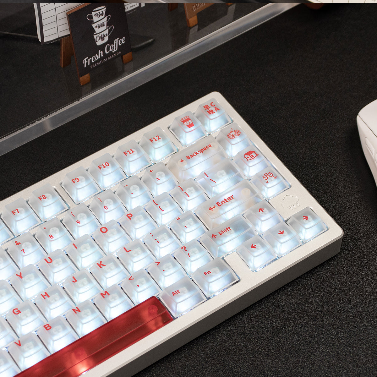 Aifei Keycap Early C Late a Five-Side Fog through Pc Key Cap White/Black/Red Big Full Set Pad Printing Original Suitable Wooting Mechanical Keyboard