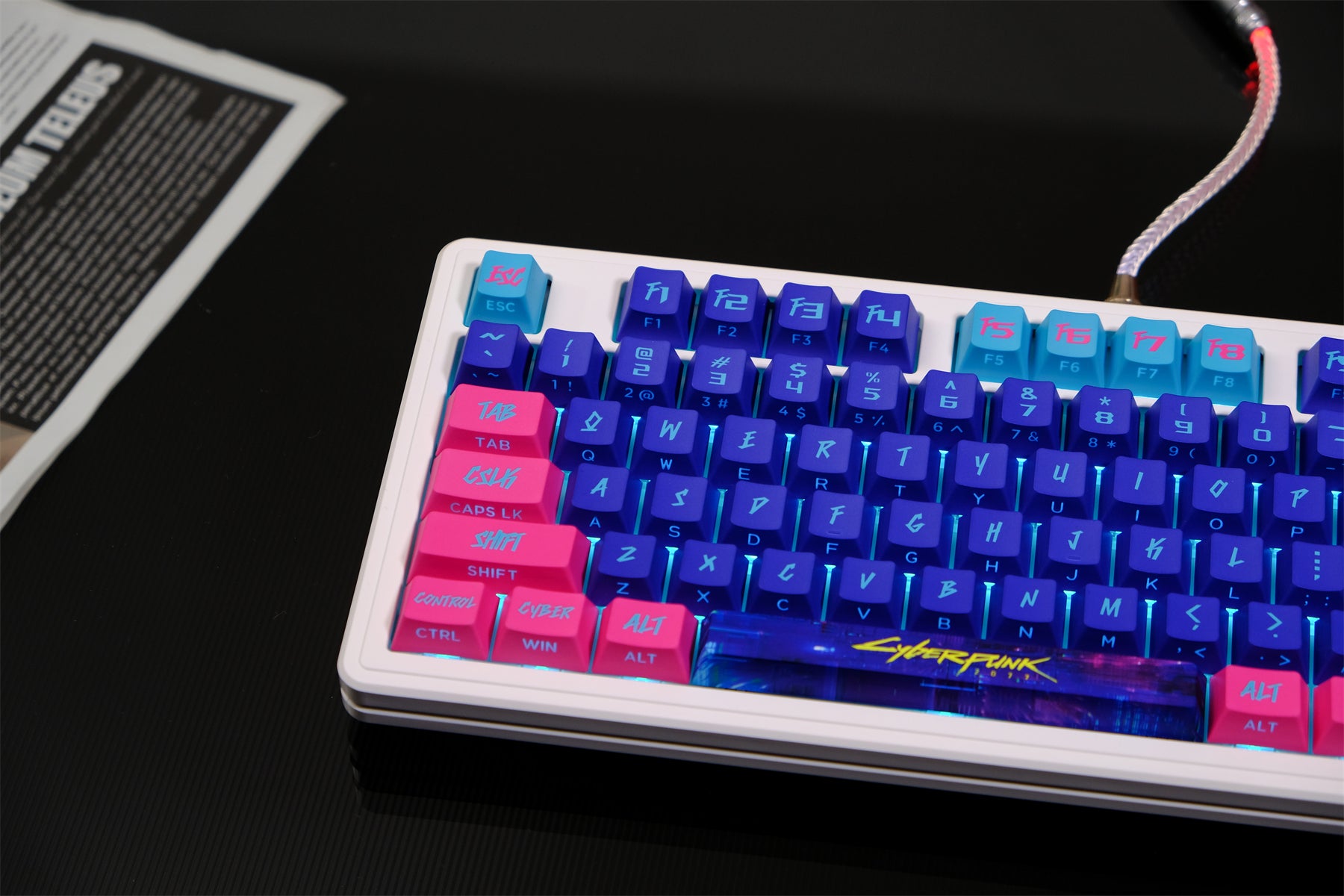 AiFei Pink Translucent 2077 PBT Cherry Keycaps - AiFeiKeycap