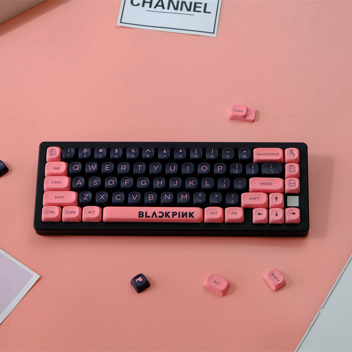 AiFei Black & Pink Keycaps - AiFeiKeycap