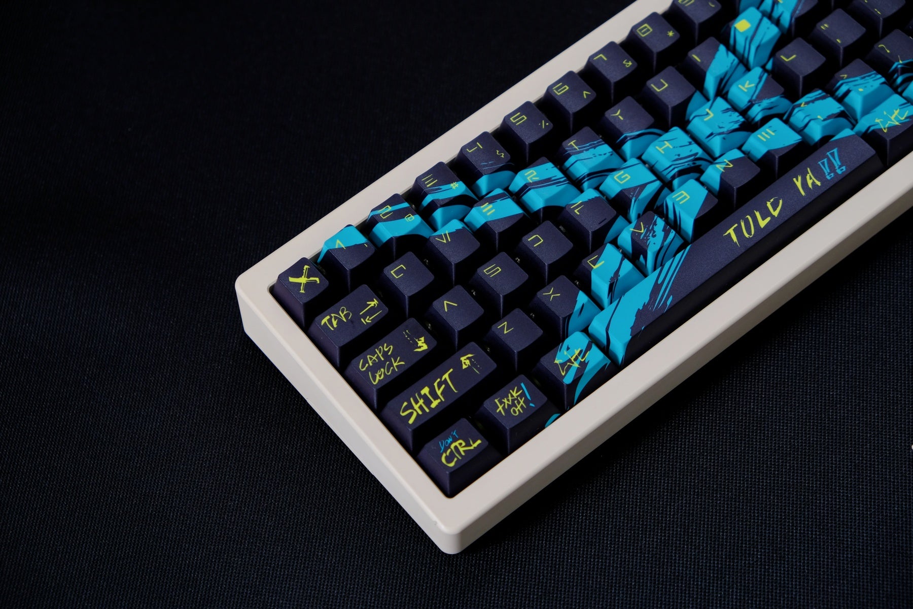 AiFei Invalid Oppose Black & Green PBT Cherry Keycaps - AiFeiKeycap