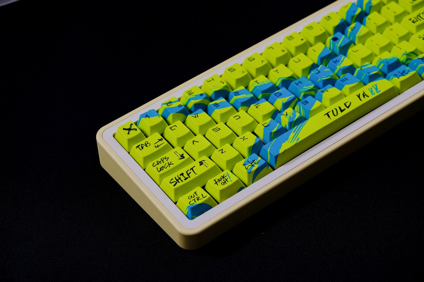 AiFei Invalid Oppose Yellow PBT Cherry Keycaps - AiFeiKeycap