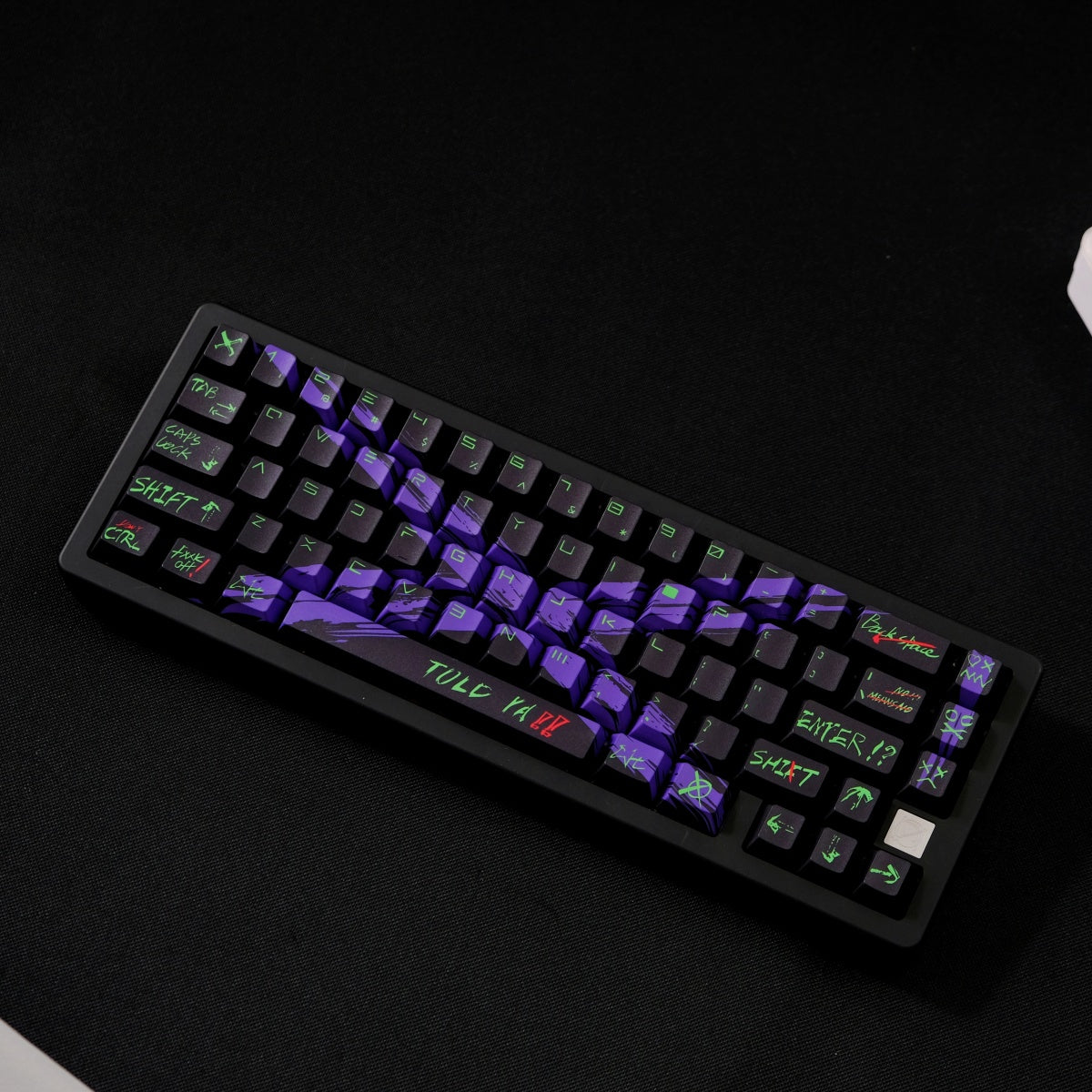 AiFei Invalid Oppose Black & Purple PBT Cherry Keycaps - AiFeiKeycap