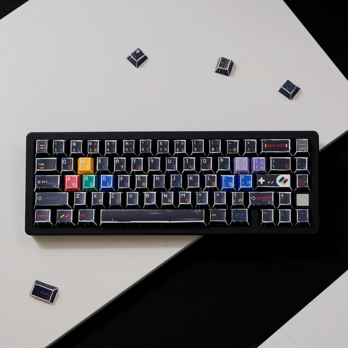 AiFei Comic SFC Black PBT Cherry Keycaps - AiFeiKeycap