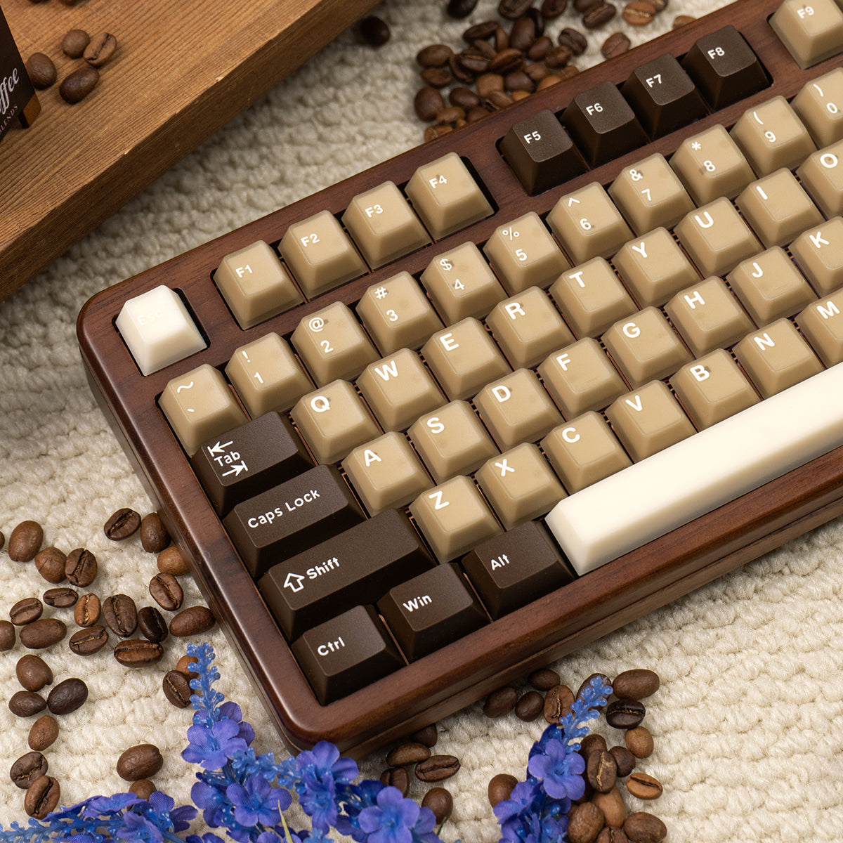 Aifei Keycap Coconut Latte Semi-Transparent PBT+PC Cherry Set