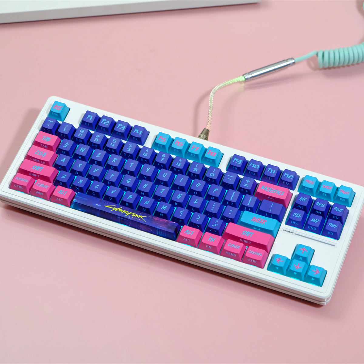AiFei Pink Translucent 2077 PBT Cherry Keycaps - AiFeiKeycap