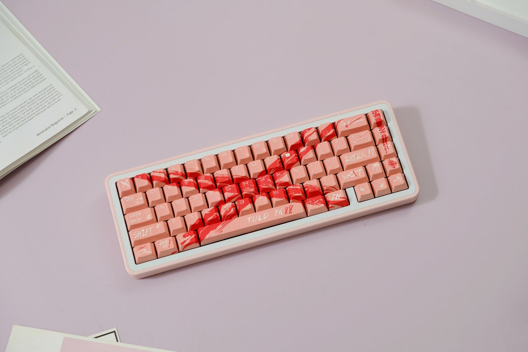 AiFei Invalid Oppose Pink PBT Cherry Keycaps - AiFeiKeycap