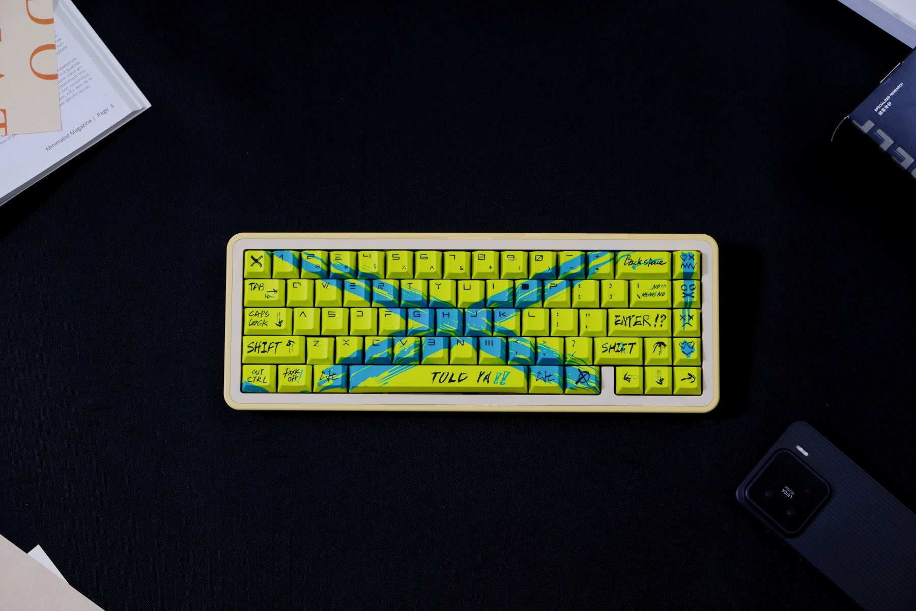 AiFei Invalid Oppose Yellow PBT Cherry Keycaps - AiFeiKeycap