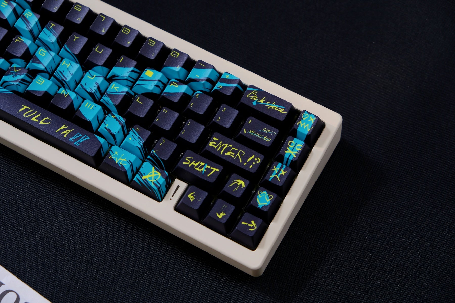 AiFei Invalid Oppose Black & Green PBT Cherry Keycaps - AiFeiKeycap