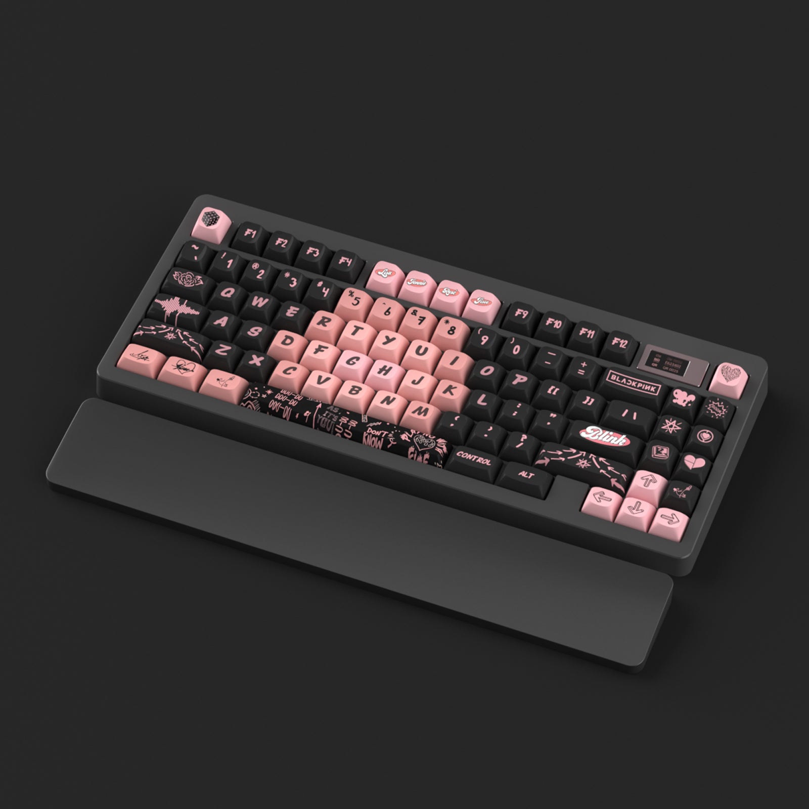 AiFei Black/White Acrylic Wave Pattern Keyboard Wrist Rest Pad