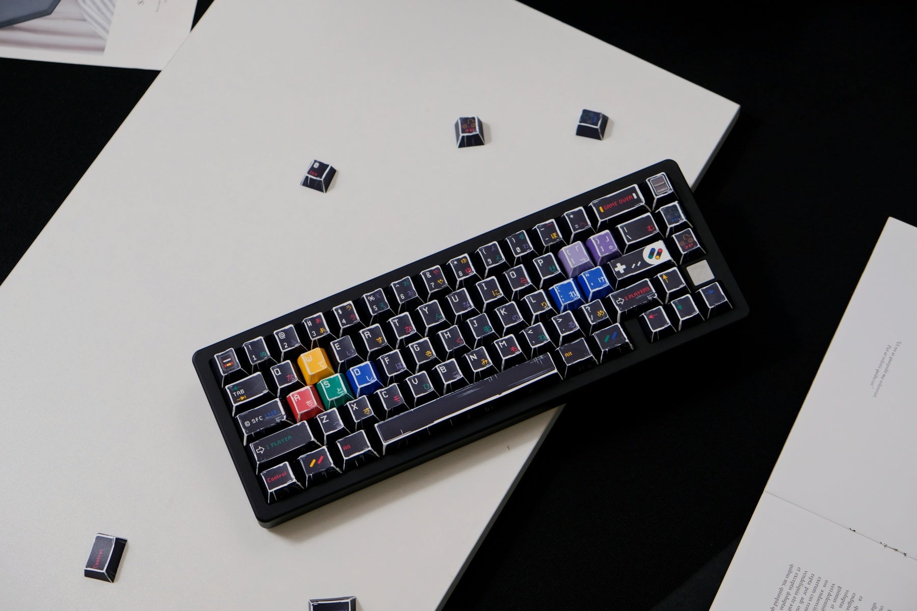 AiFei Comic SFC Black PBT Cherry Keycaps - AiFeiKeycap