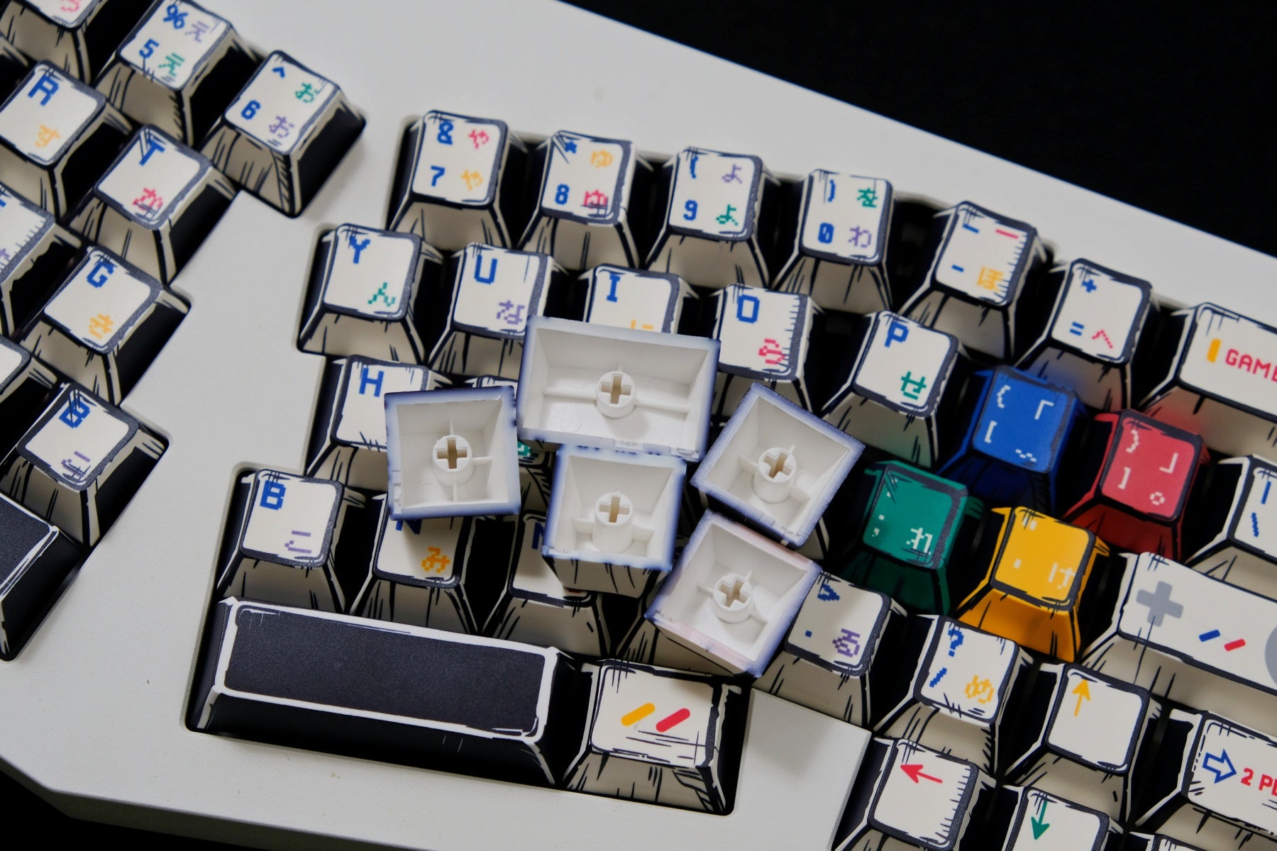 AiFei Comic SFC White PBT Cherry Keycaps - AiFeiKeycap