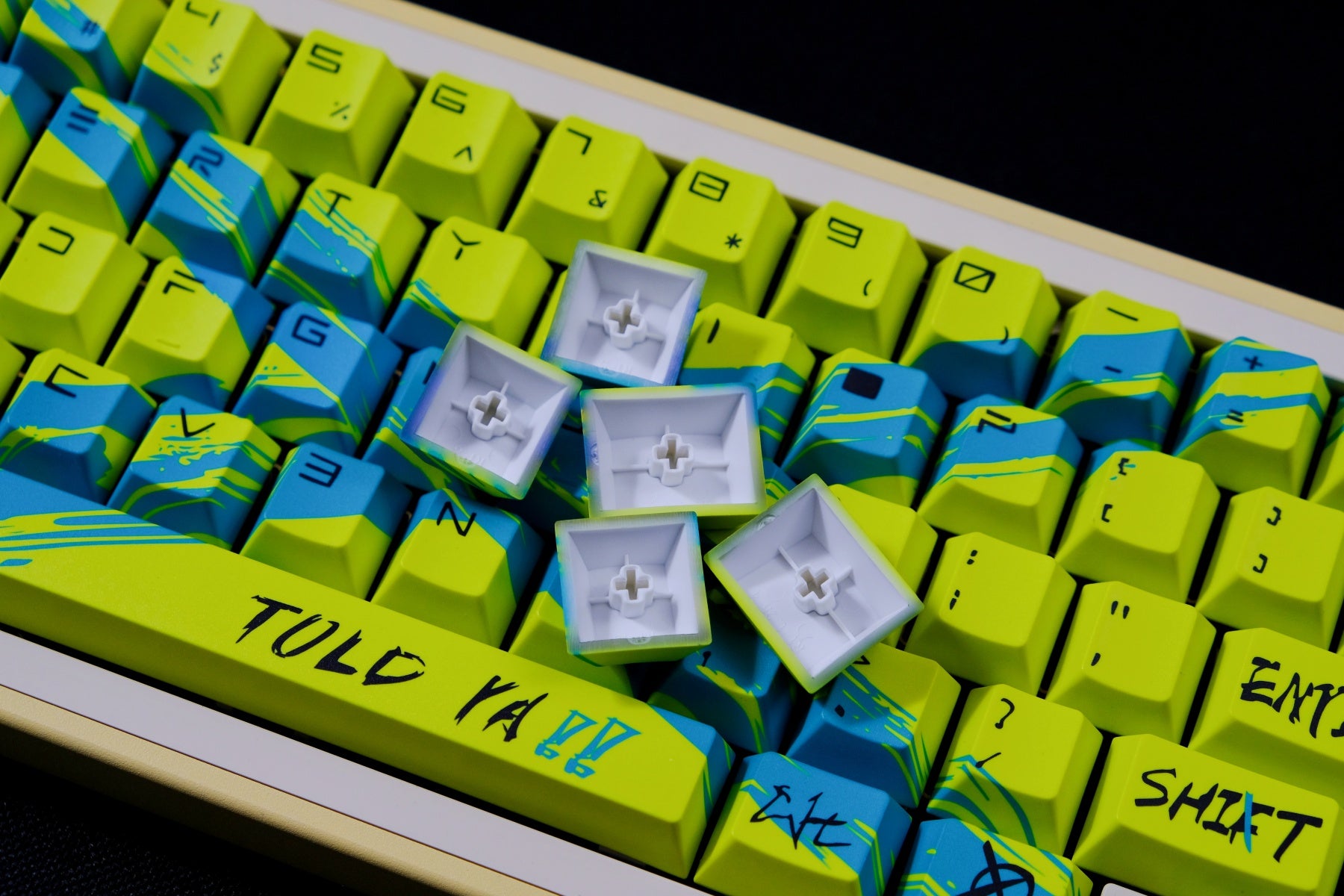 AiFei Invalid Oppose Yellow PBT Cherry Keycaps - AiFeiKeycap