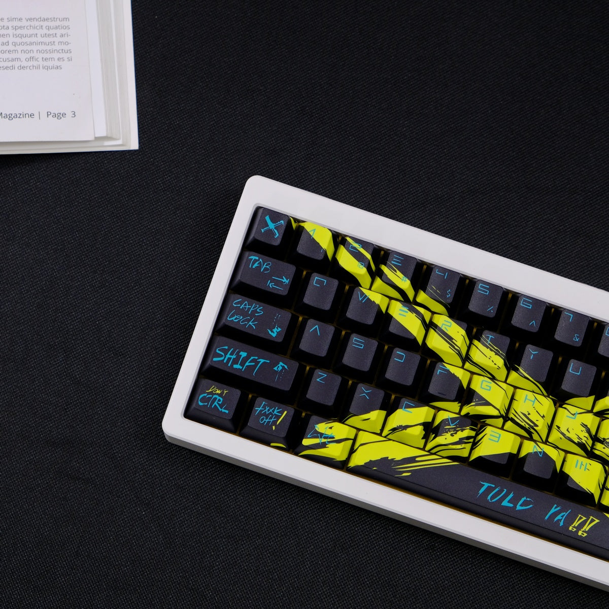 AiFei Invalid Oppose Black & Yellow PBT Cherry Keycaps - AiFeiKeycap