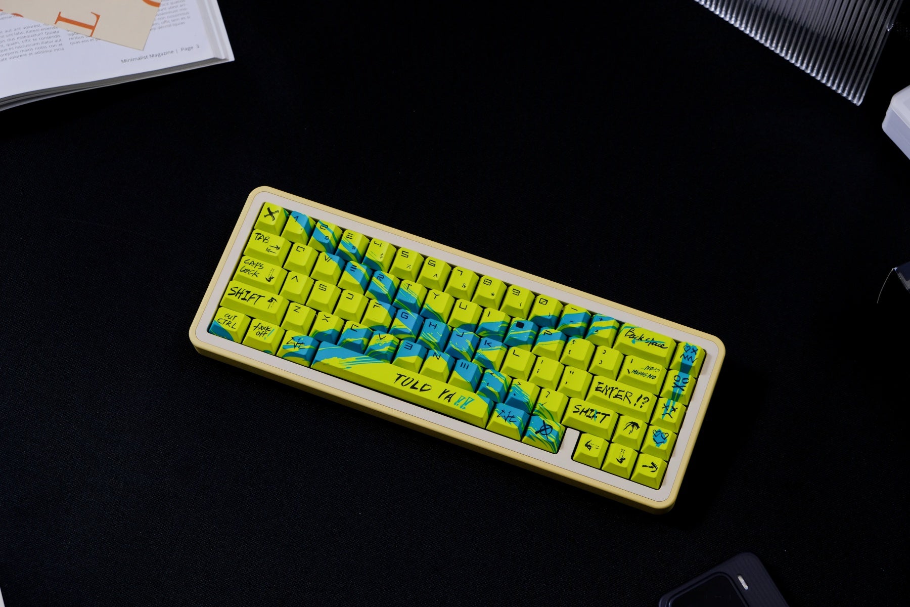 AiFei Invalid Oppose Yellow PBT Cherry Keycaps - AiFeiKeycap