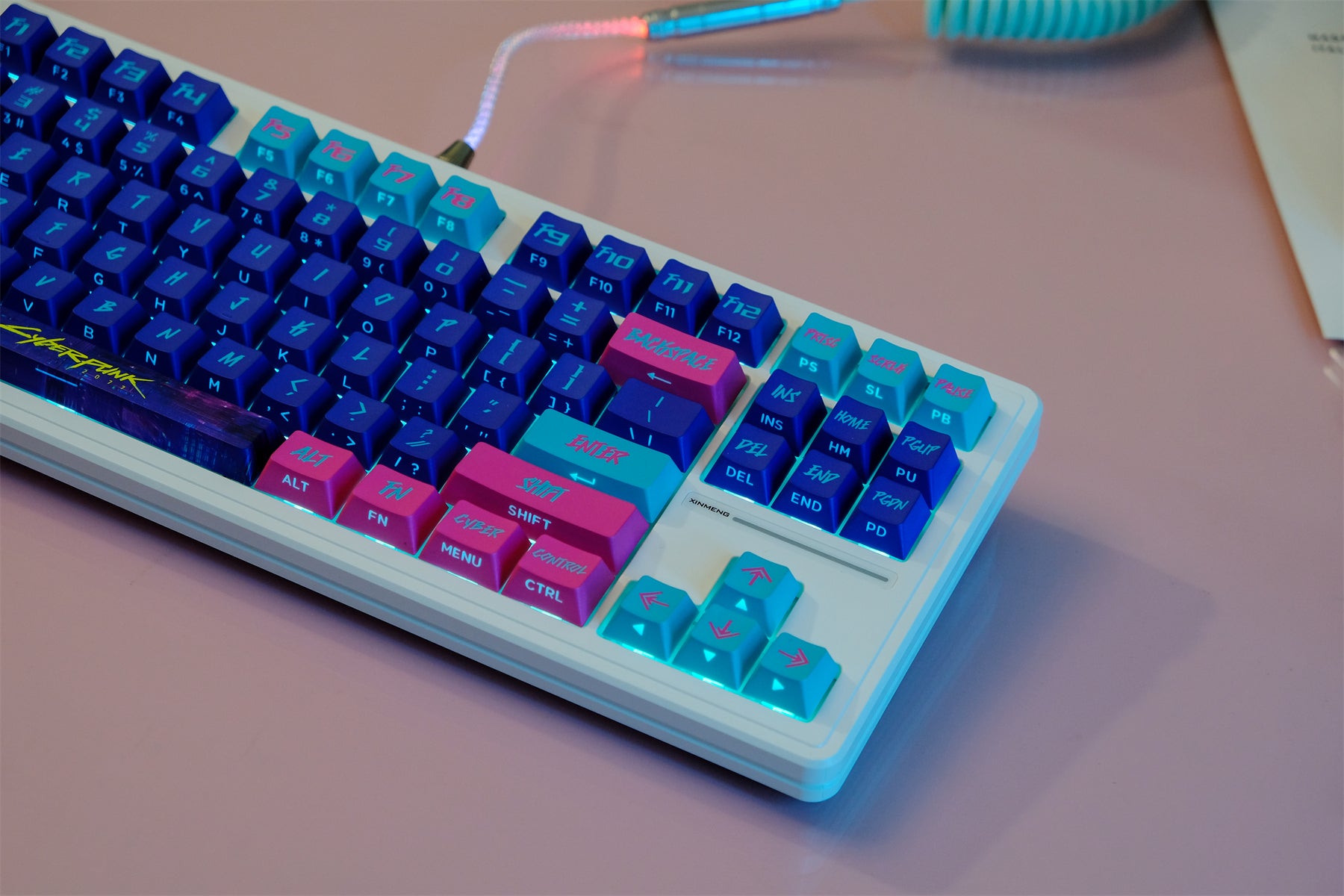 AiFei Pink Translucent 2077 PBT Cherry Keycaps - AiFeiKeycap