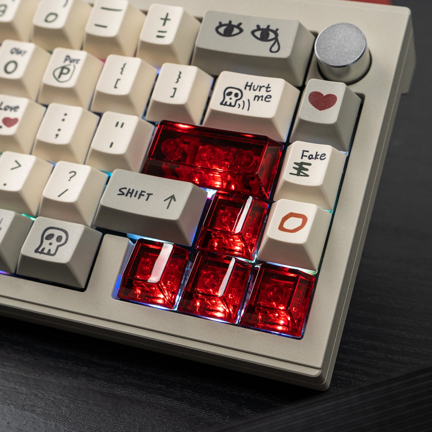 Aifei Keycap Mint Candy Red/Blue/Pink Transparent Cherry Profile