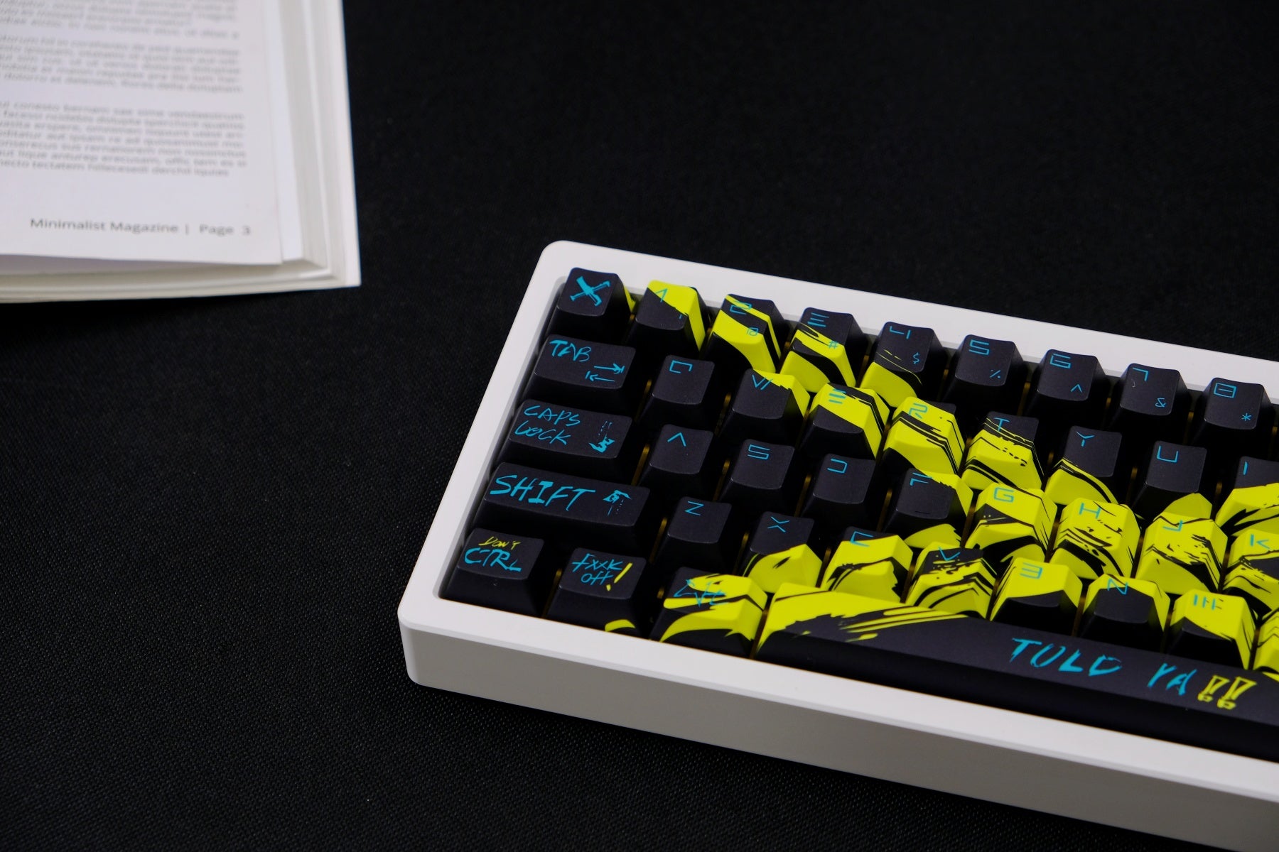 AiFei Invalid Oppose Black & Yellow PBT Cherry Keycaps - AiFeiKeycap