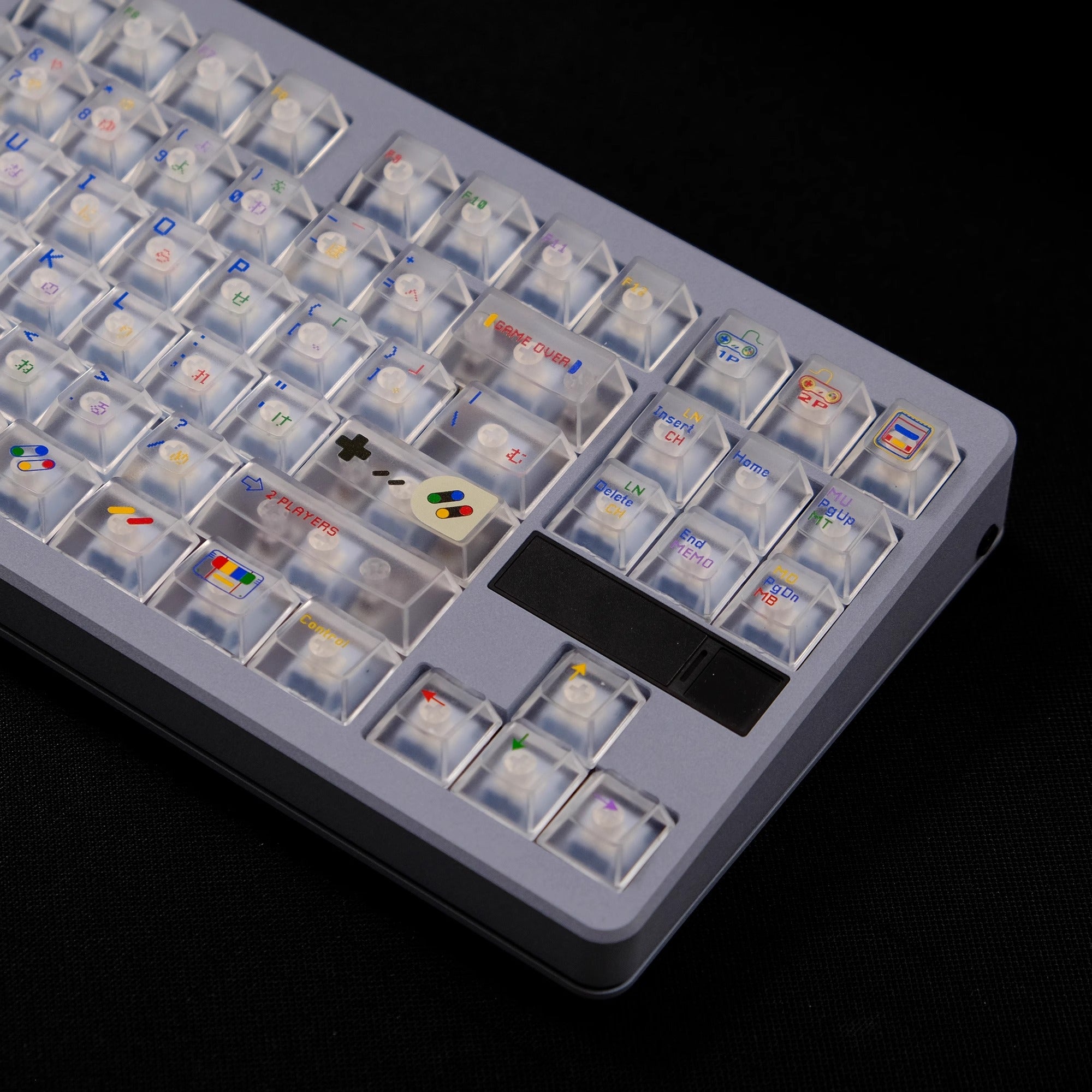AiFei Keycap SFC Childlike Black/White Five-Sided Translucent Keycap UV Printing PC Cherry Profile