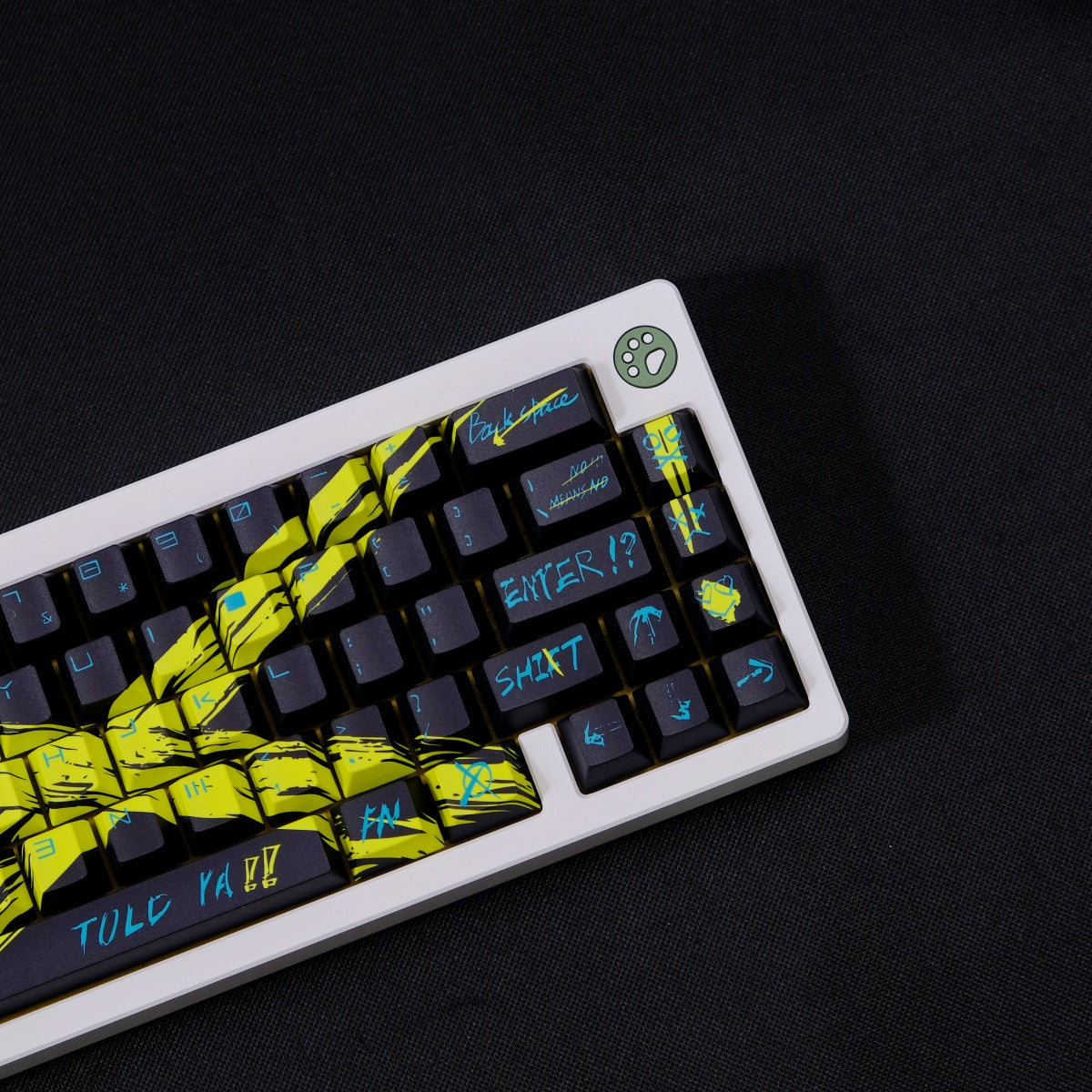 AiFei Invalid Oppose Black & Yellow PBT Cherry Keycaps - AiFeiKeycap