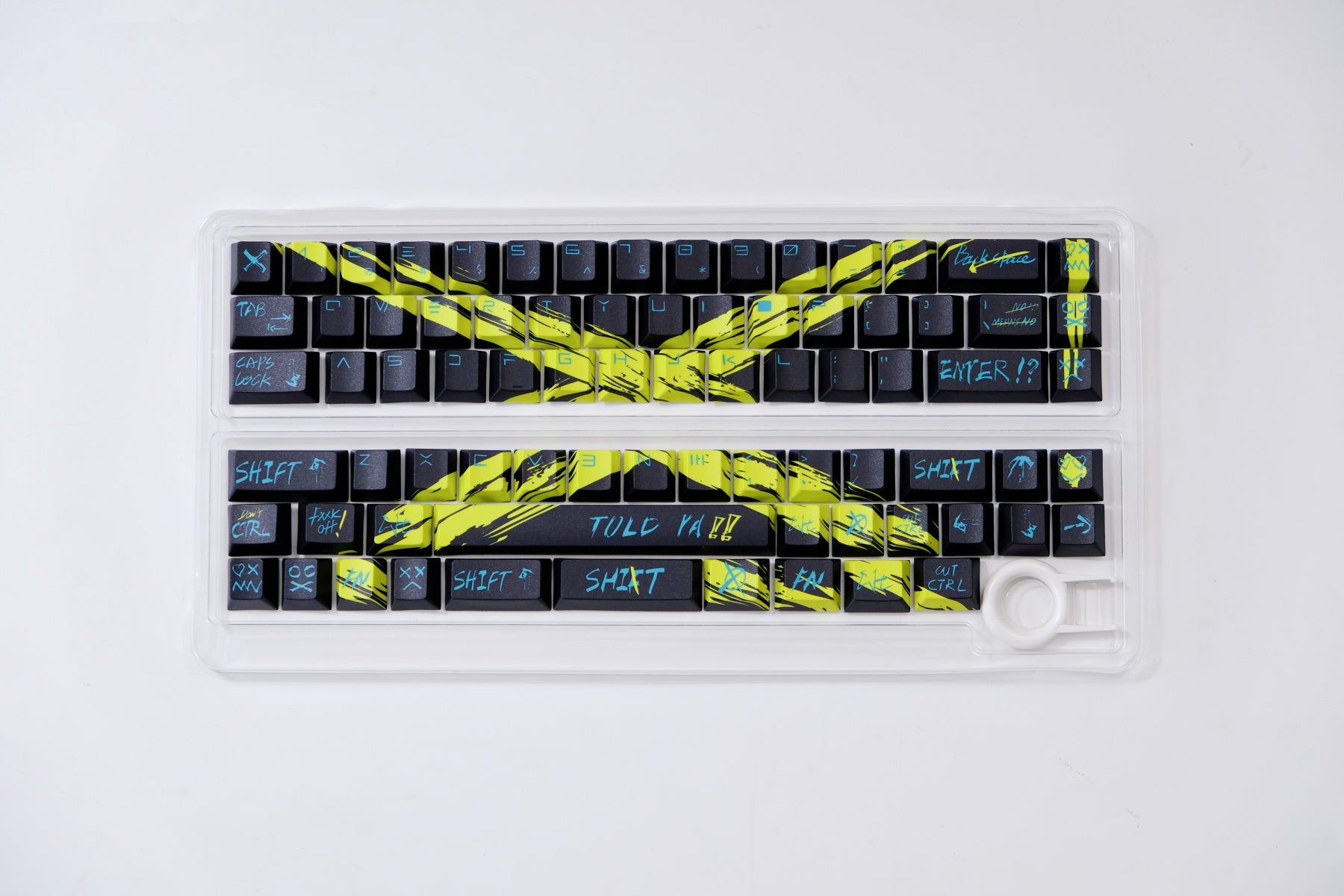 AiFei Invalid Oppose Black & Yellow PBT Cherry Keycaps - AiFeiKeycap
