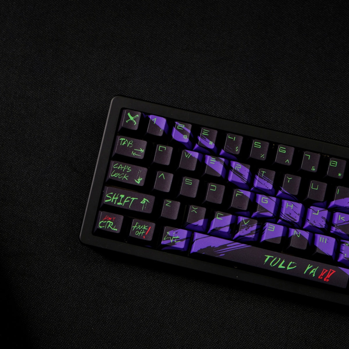AiFei Invalid Oppose Black & Purple PBT Cherry Keycaps - AiFeiKeycap