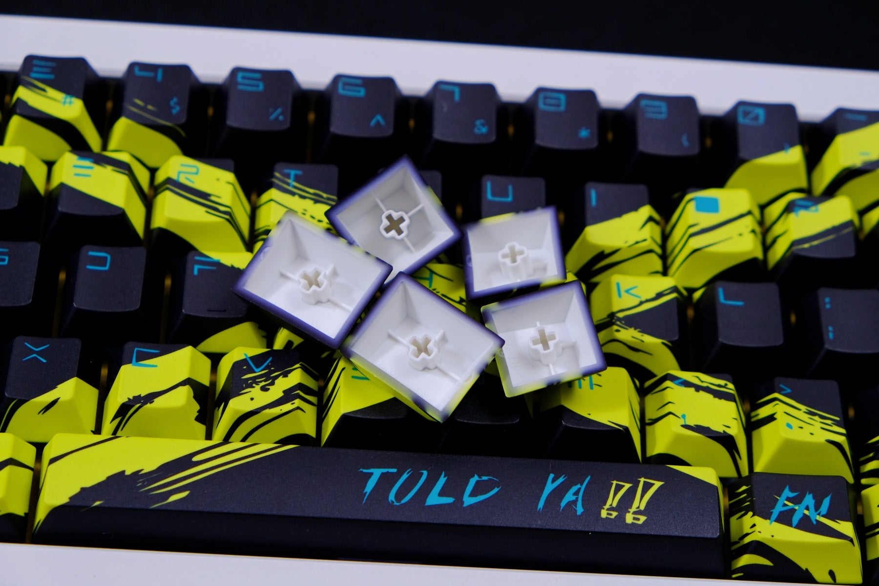 AiFei Invalid Oppose Black & Yellow PBT Cherry Keycaps - AiFeiKeycap