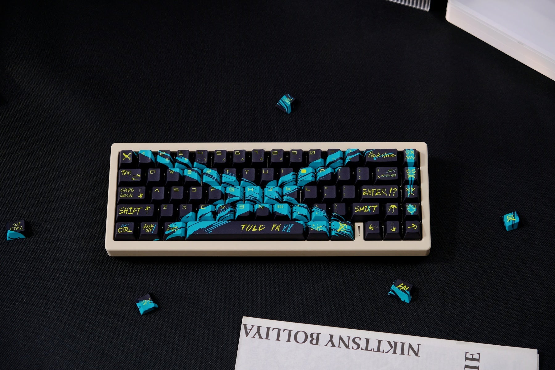 AiFei Invalid Oppose Black & Green PBT Cherry Keycaps - AiFeiKeycap