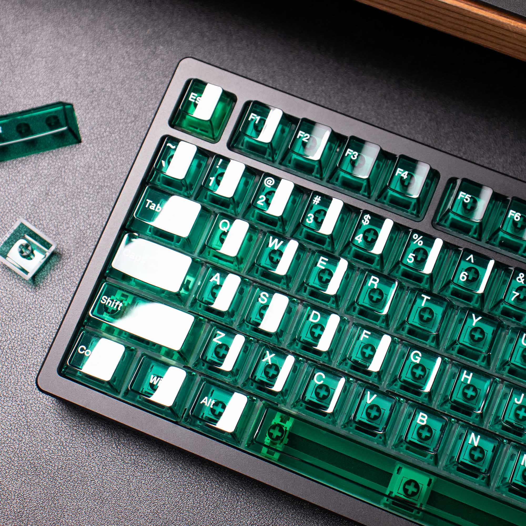 Aifei Keycap Jade Green Transparent PC Cherry Profile Full Set