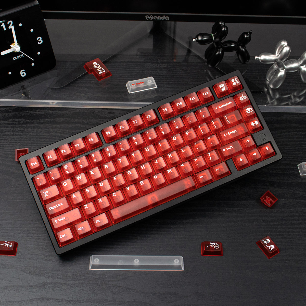 Aifei Keycap Morning C Night A Red 5-Side Frosted PC Cherry Profile Set