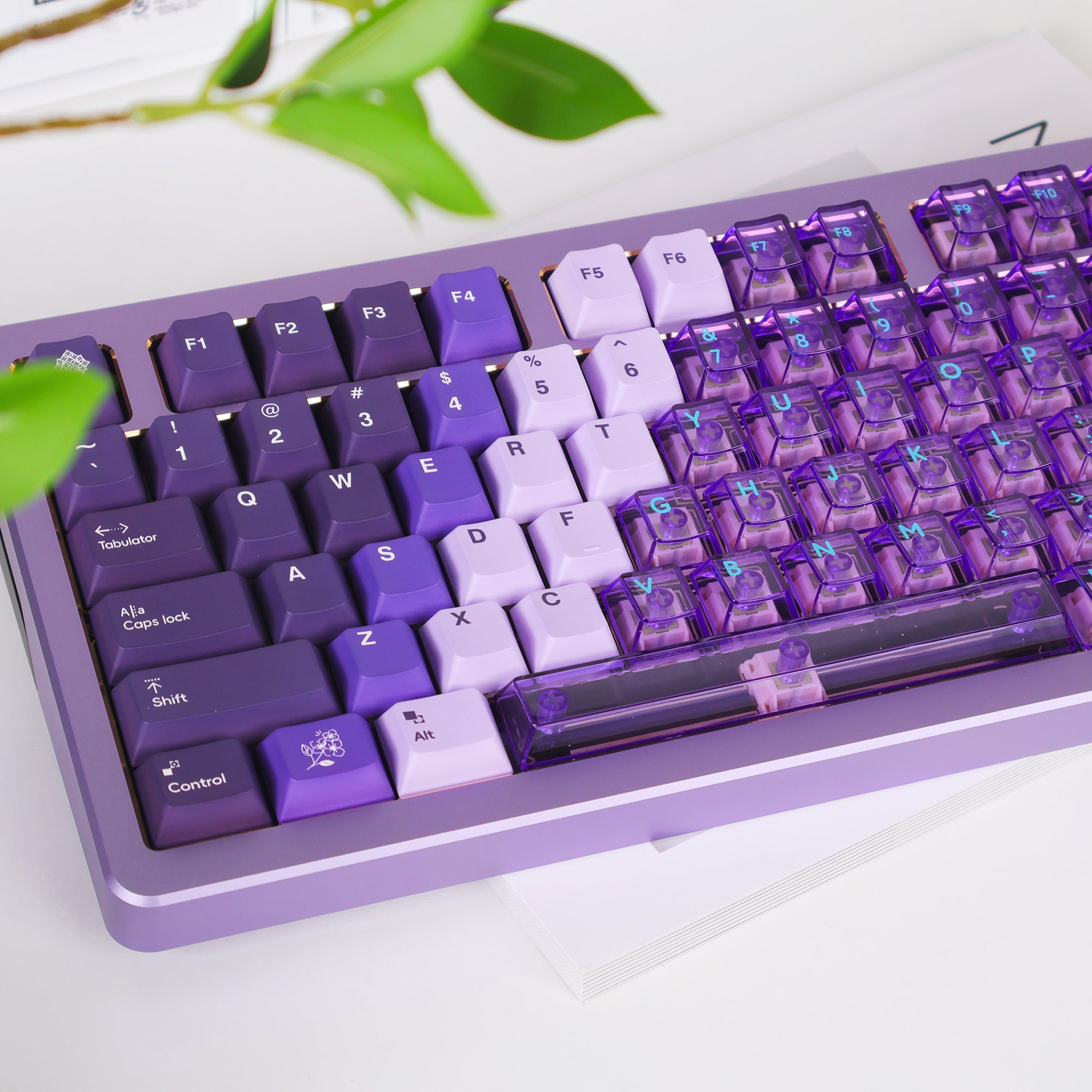 Aifei Keycap Snow Mountain Lilac Gradient PBT Cherry Profile
