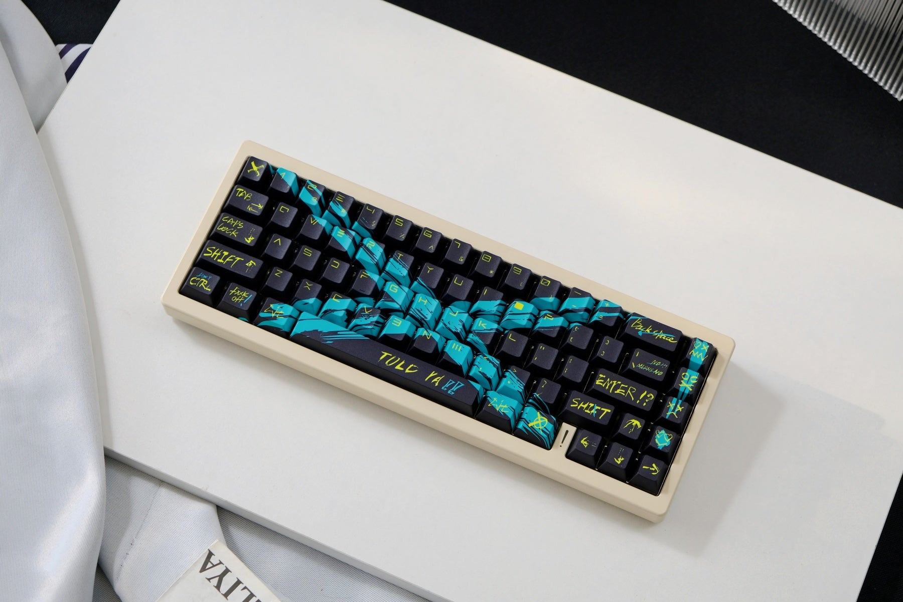 AiFei Invalid Oppose Black & Green PBT Cherry Keycaps - AiFeiKeycap