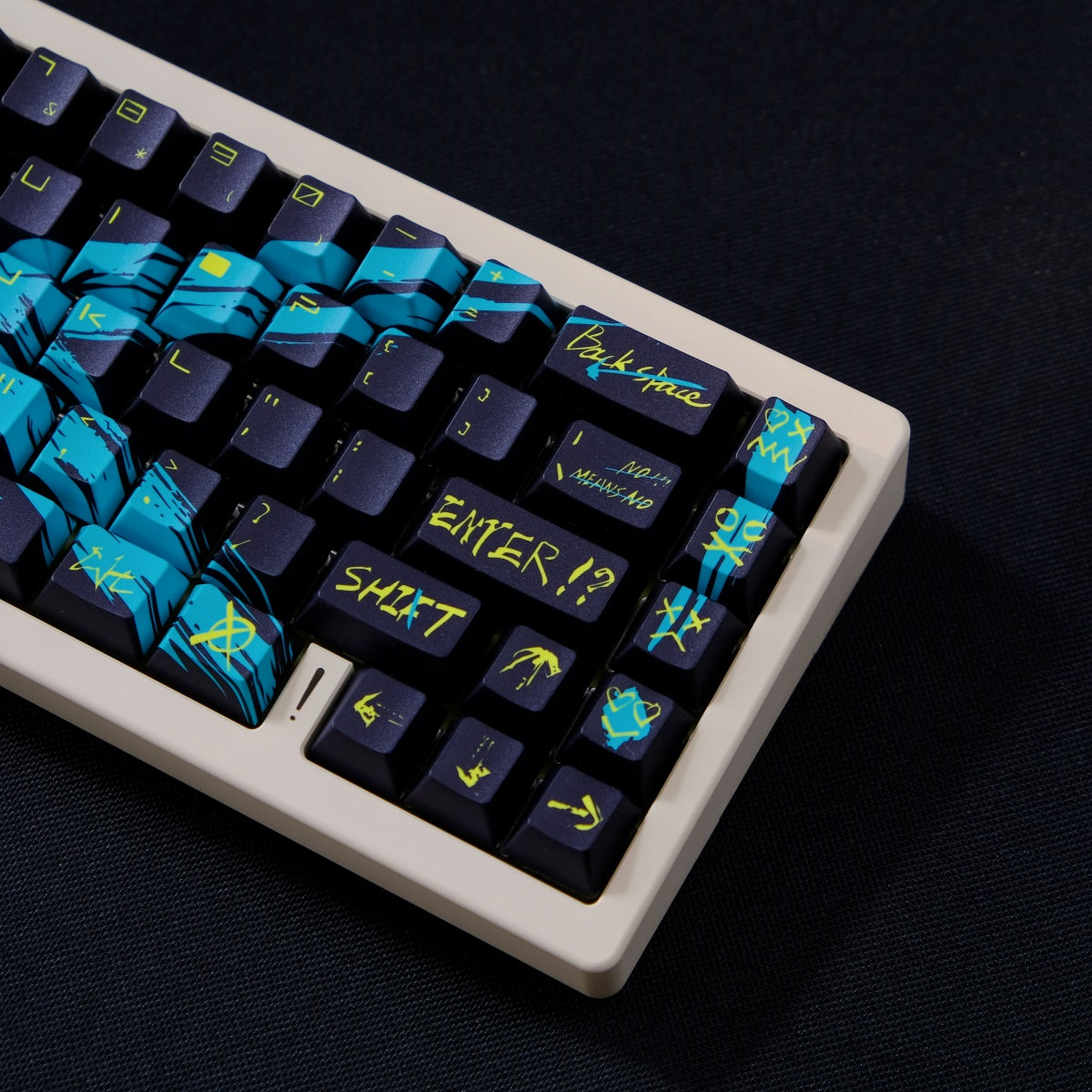 AiFei Invalid Oppose Black & Green PBT Cherry Keycaps - AiFeiKeycap