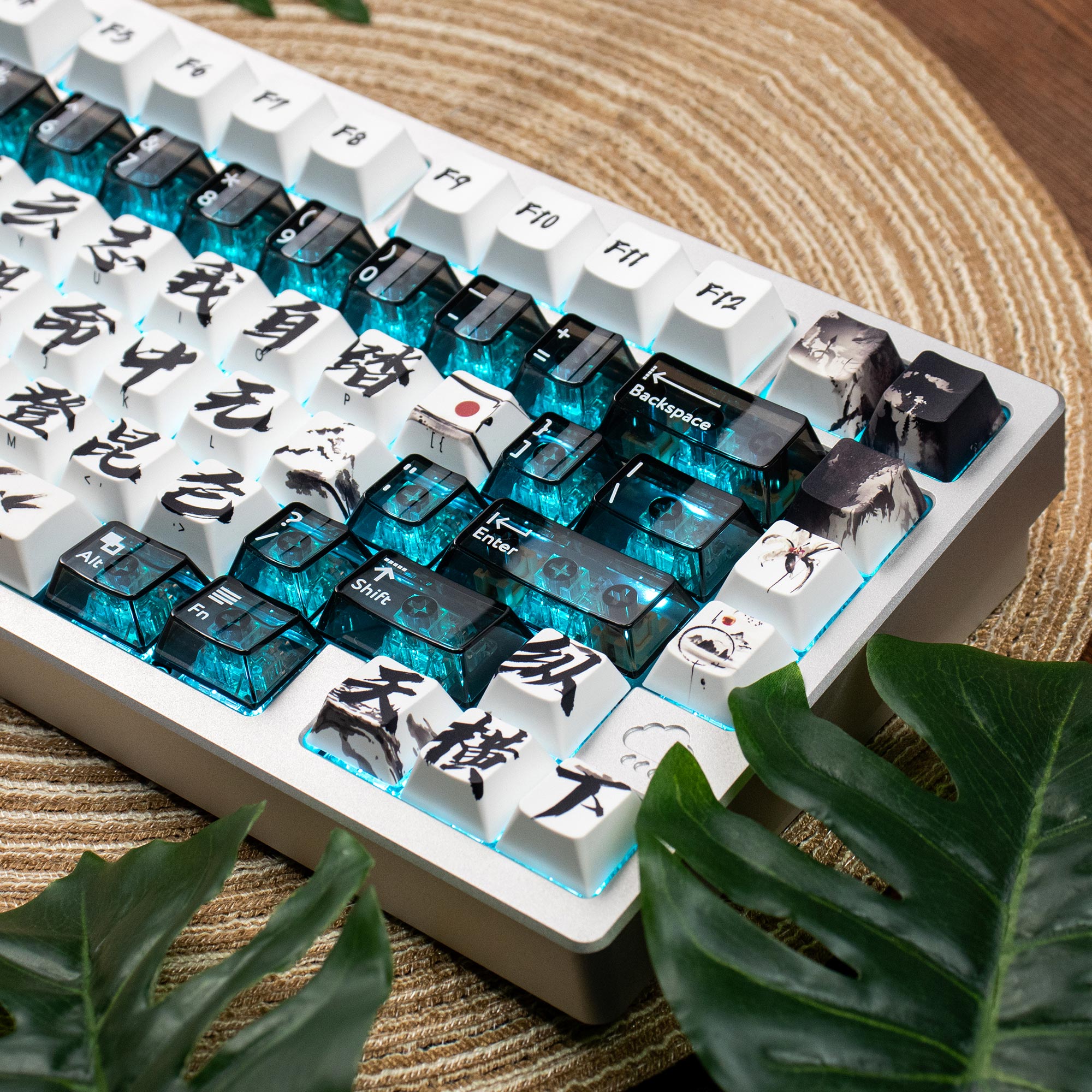 Aifei Keycap Qingyun Legend Transparent PBT Side-Printed Cherry Set