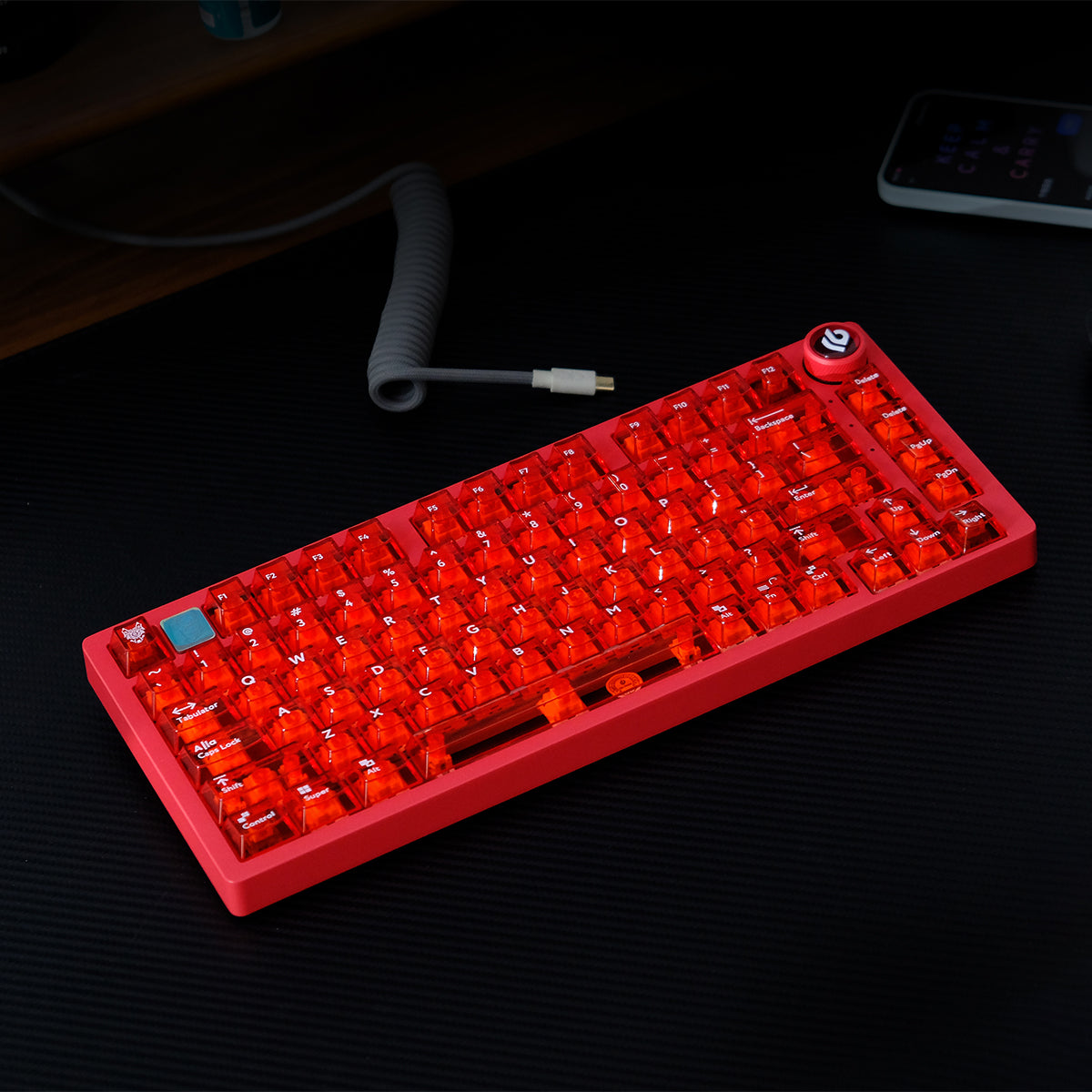 AiFei Keycap Red Clear Matte Keycap 114 Keys PC Material Pad Printing Original Factory Height Adaptation 61/75/87