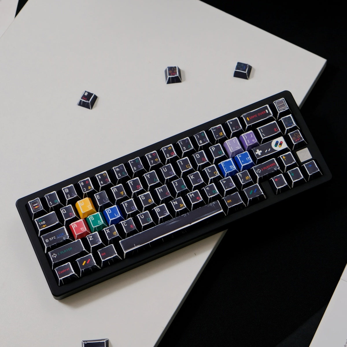 AiFei Comic SFC Black PBT Cherry Keycaps - AiFeiKeycap