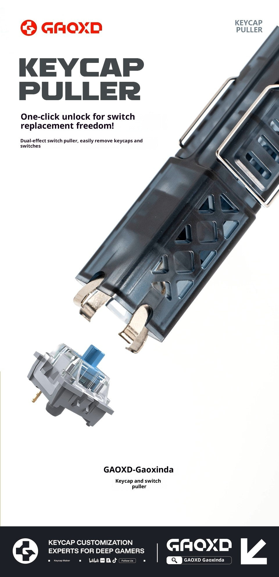 AiFei 2-in-1 Keycap & Switch Puller – Mechanical Keyboard Tool - AiFeiKeycap