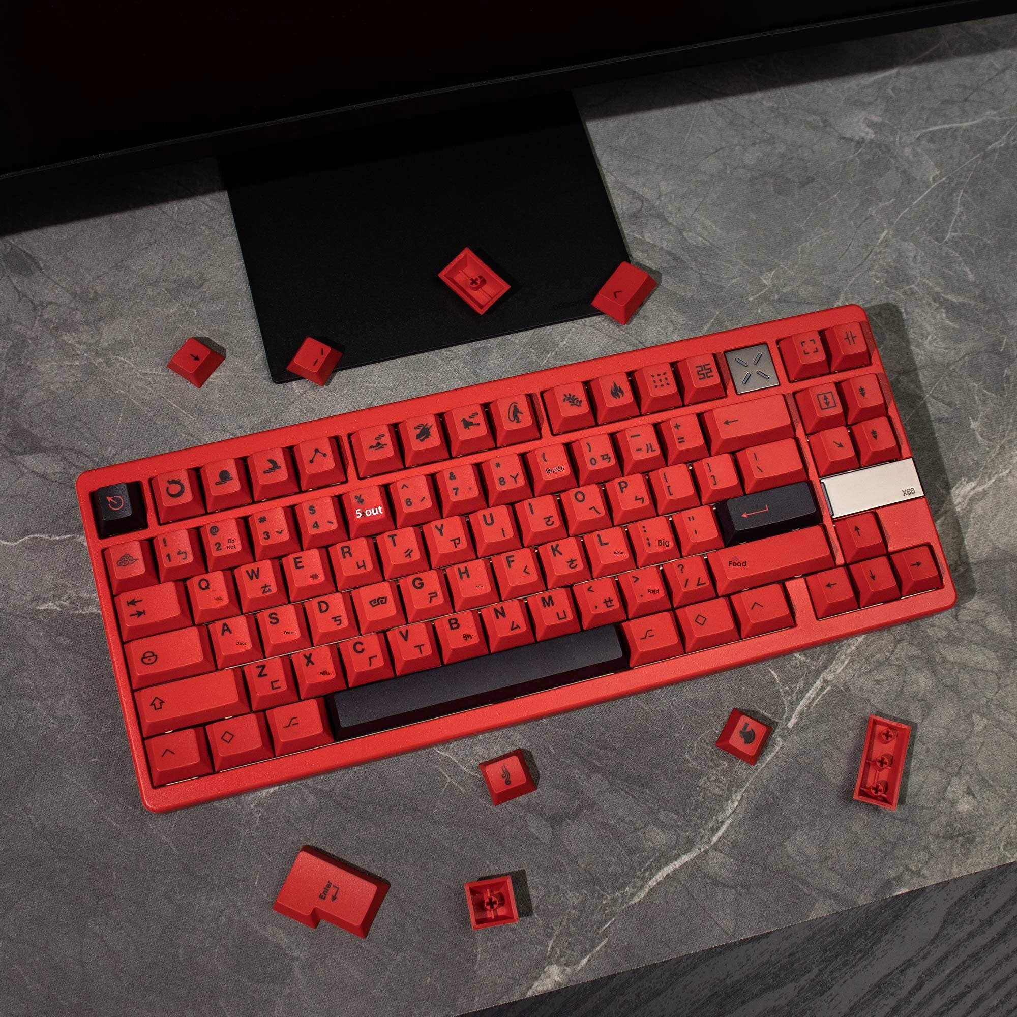 Aifei Keycap Red Zhulong 148-Key PBT OEM Profile for Mechanical 60/87