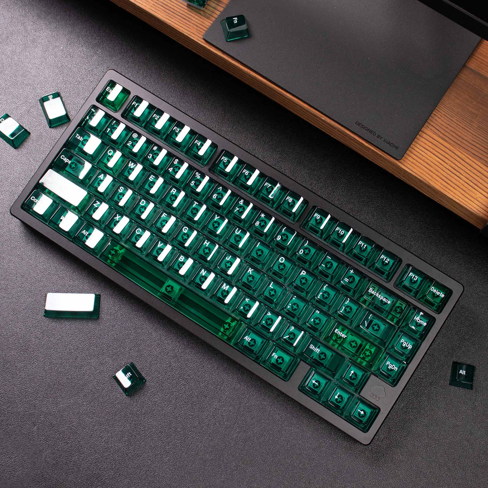 Aifei Keycap Jade Green Transparent PC Cherry Profile Full Set